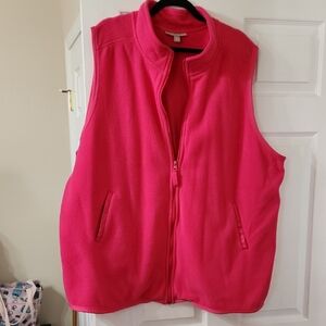 Woman Within Hot Pink Fleece Vest
